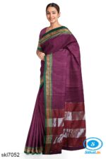 ILKAL COTTON PLAIN SAREE WITH CHIKKI PARAS BORDER