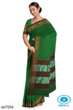 ILKAL COTTON PLAIN SAREE WITH CHIKKI PARAS BORDER