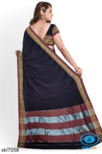 ILKAL COTTON PLAIN SAREE WITH CHIKKI PARAS BORDER