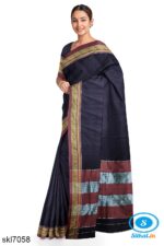 ILKAL COTTON PLAIN SAREE WITH CHIKKI PARAS BORDER