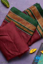 ILKAL COTTON PLAIN SAREE WITH CHIKKI PARAS BORDER
