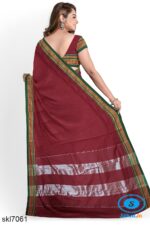 ILKAL COTTON PLAIN SAREE WITH CHIKKI PARAS BORDER