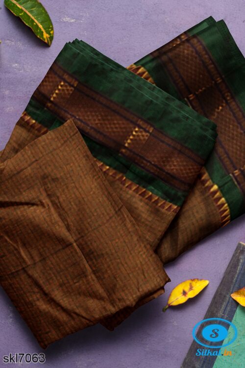 ILKAL COTTON RAGAWALI SAREE WITH CHIKKI PARAS BORDER