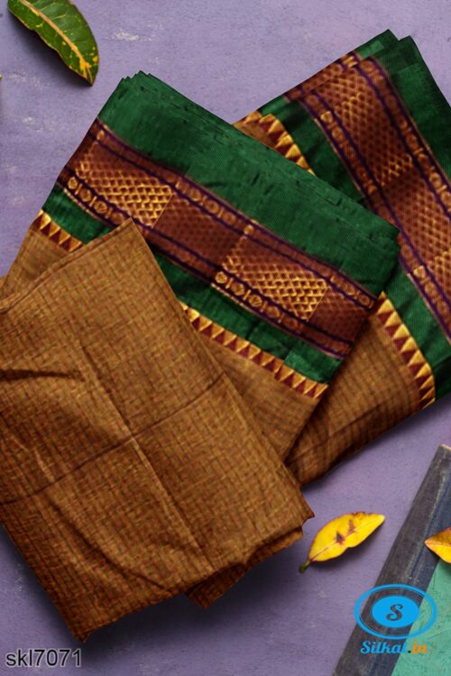 ILKAL COTTON RAGAWALI SAREE WITH CHIKKI PARAS BORDER