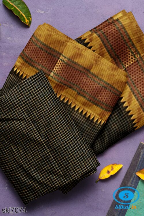 ILKAL COTTON RAGAWALI SAREE WITH CHIKKI PARAS BORDER