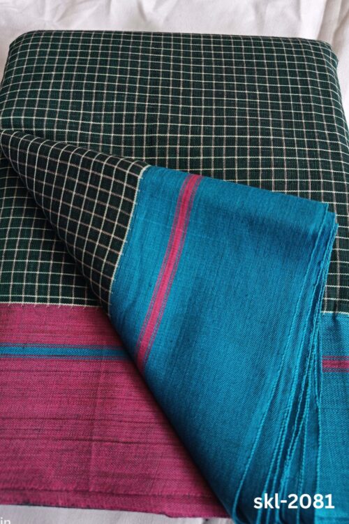 Patteda Anchu Checks with Plain Border