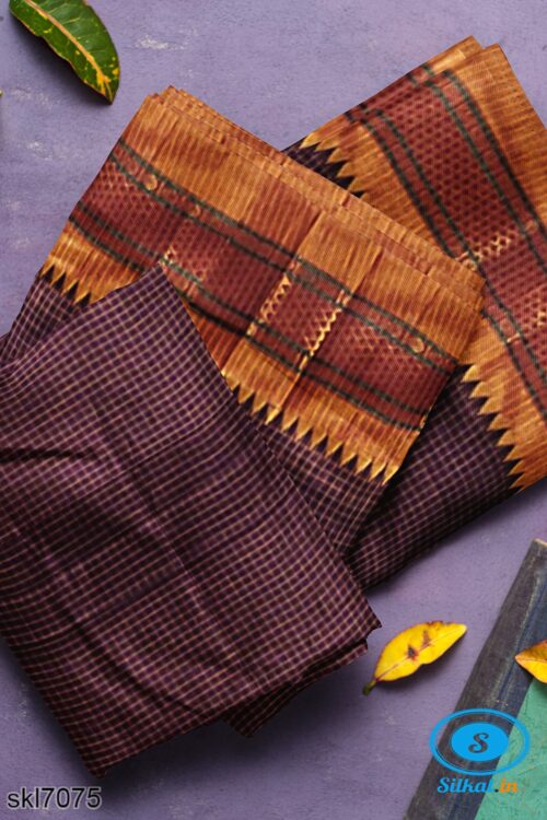 ILKAL COTTON RAGAWALI SAREE WITH CHIKKI PARAS BORDER