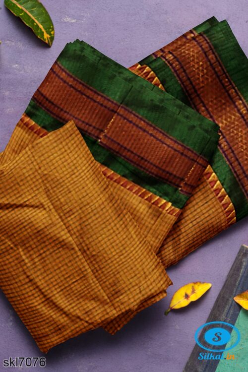 ILKAL COTTON RAGAWALI SAREE WITH CHIKKI PARAS BORDER