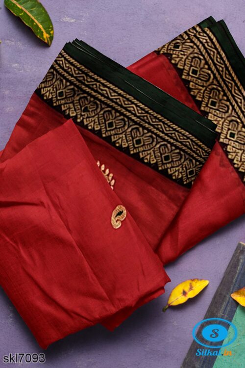 ILKAL COTTON PLAIN BUTTHA SAREE