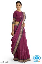 BANAHATTI COTTON SAREE WITH TRADITIONAL BORDER