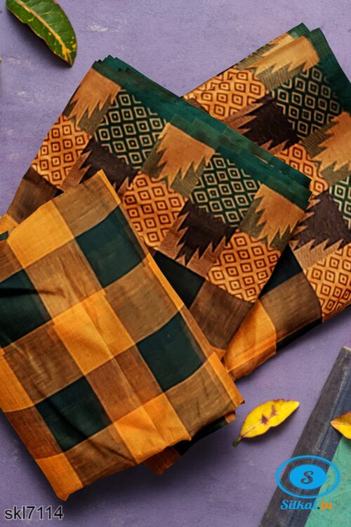 BANAHATTI COTTON SAREE WITH TEMPPAL BORDER
