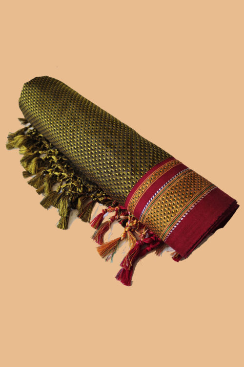 GULEDGUDDA KHANA COTTON DUPPATTA WITH TASSELS