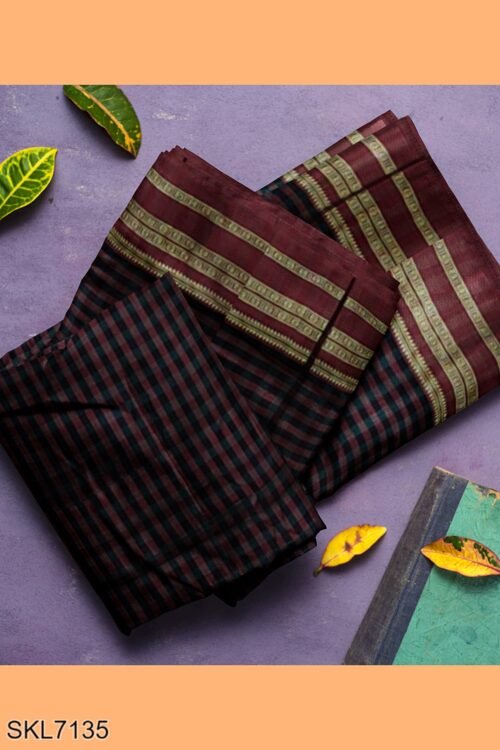 BANAHATTI COTTON SAREE WITH TRADITIONAL BORDER