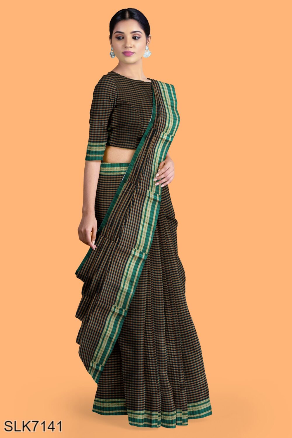BANAHATTI COTTON SAREE WITH TRADITIONAL BORDER
