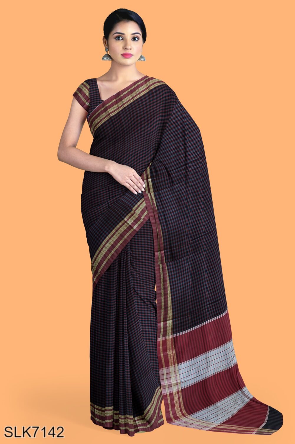 BANAHATTI COTTON SAREE WITH TRADITIONAL BORDER