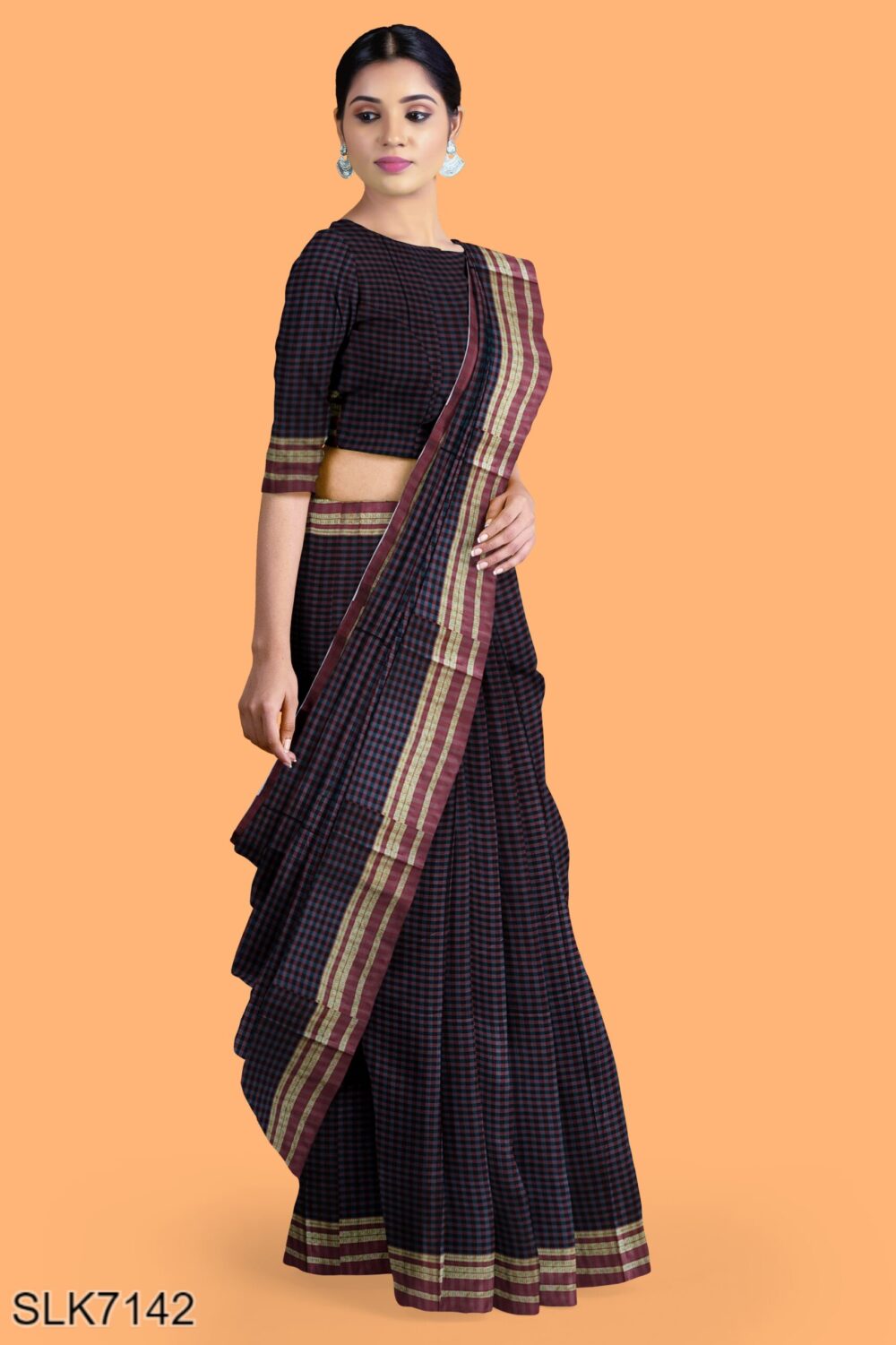BANAHATTI COTTON SAREE WITH TRADITIONAL BORDER