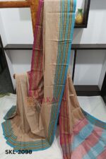 PATTEDA ANCHU PURE COTTON HANDWOVEN SAREE WITH GAADI DADI BORDER