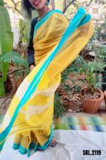 Patteda Anchu Plain Design with Plain Border