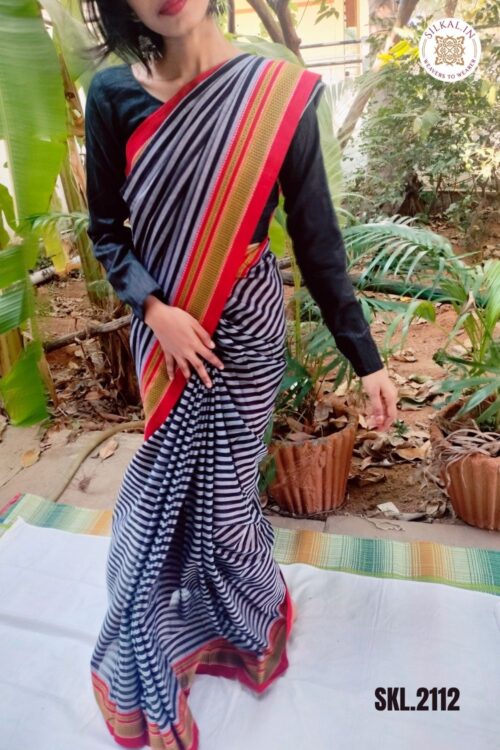 Patteda Anchu Stripe with Chickki Paras Border