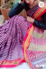 Patteda Anchu Stripe with Chickki Paras Border