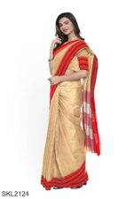 Patteda Anchu Pure Cotton With Gaadi Dhadi Border Saree