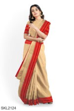 Patteda Anchu Pure Cotton With Gaadi Dhadi Border Saree