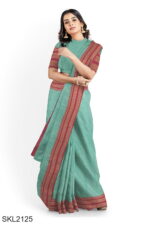 Patteda Anchu Pure Cotton With Gaadi Dhadi Border Saree