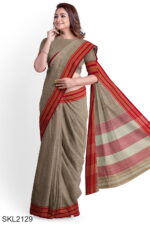 Patteda Anchu Pure Cotton With Gaadi Dhadi Border Saree