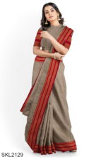 Patteda Anchu Pure Cotton With Gaadi Dhadi Border Saree