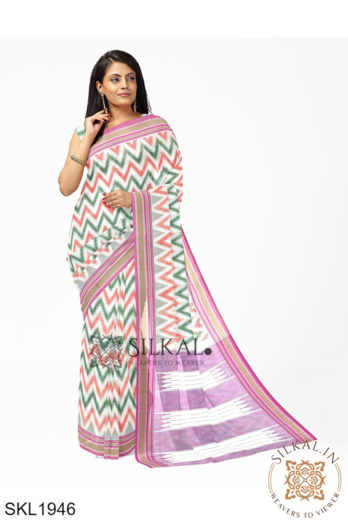 Flag color Handloom Cotton Saree