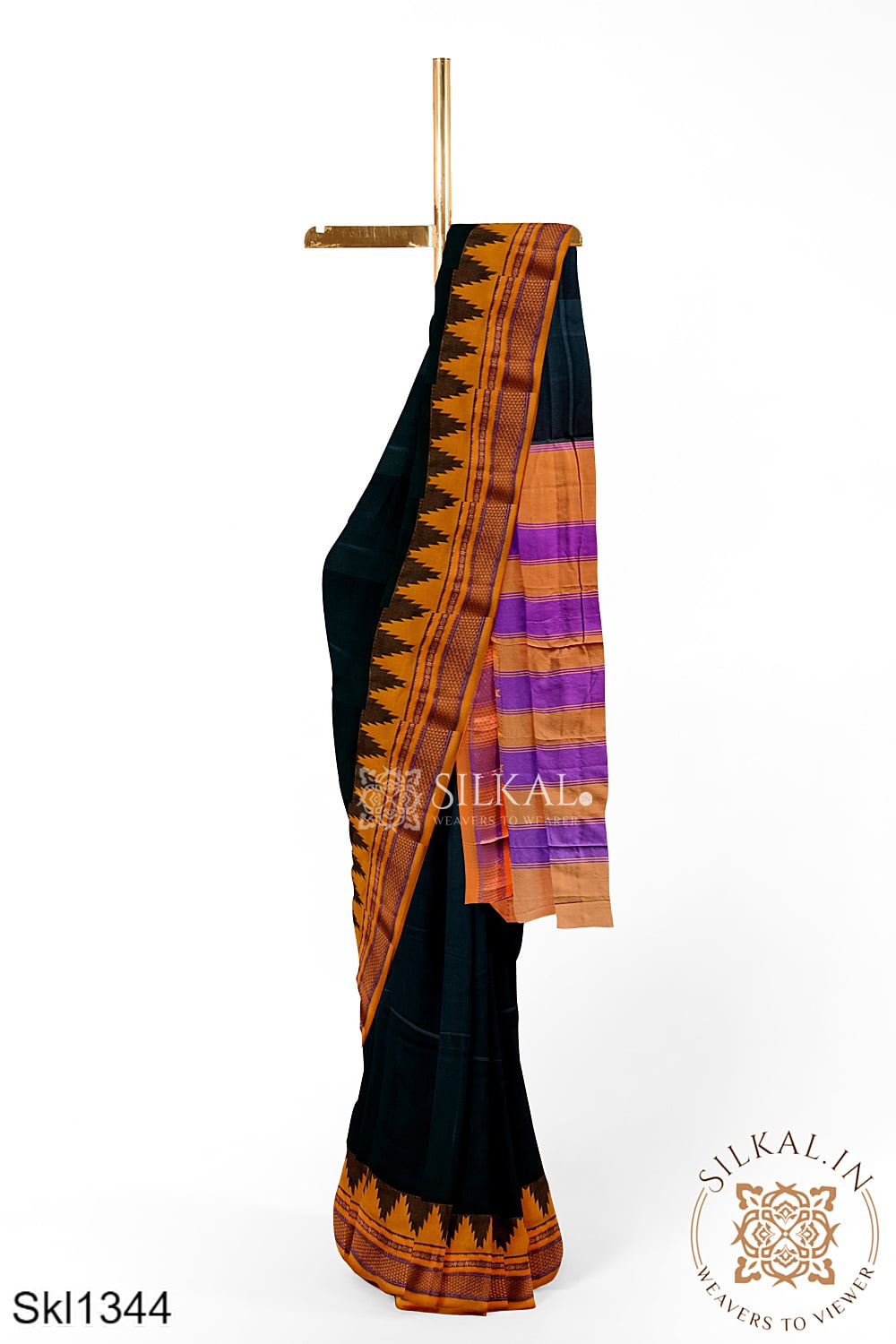 Ilkal Plain Temple Border Saree