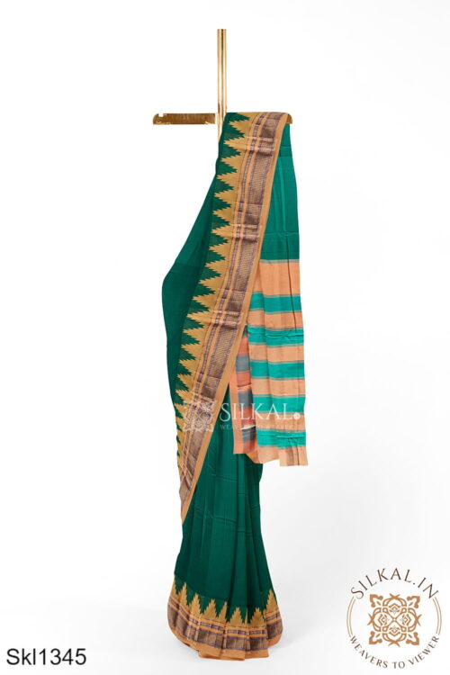 Ilkal Plain Temple Border Saree
