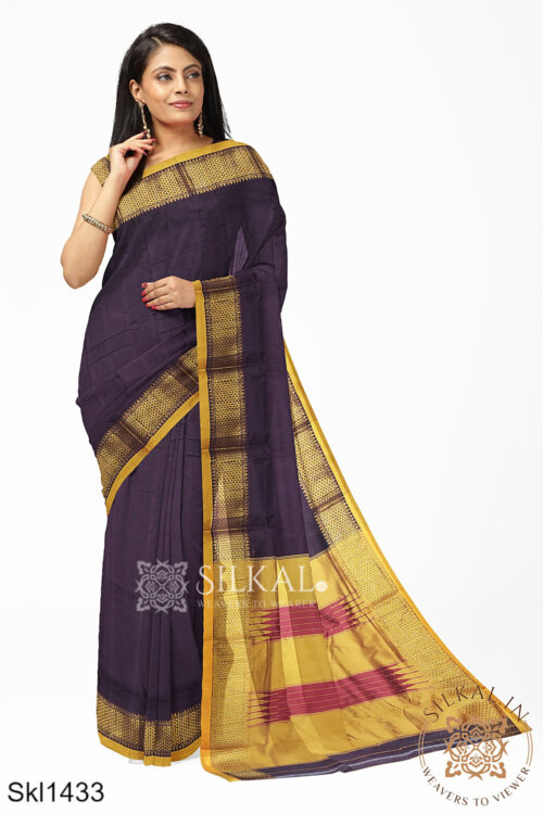 Ilkal Embossed With Mercerized Cotton Saree