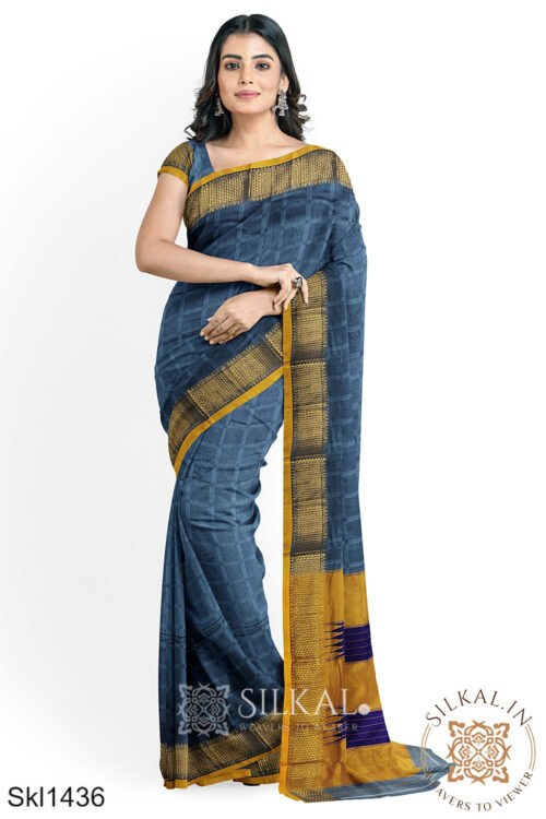 Ilkal Embossed With Mercerized Cotton Saree