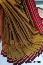 Ilkal Handloom Silk by Cotton Small Checks Bhoomi Border Saree