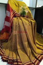 Ilkal Handloom Silk by Cotton Small Checks Bhoomi Border Saree