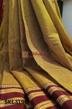 Ilkal Handloom Silk by Cotton Small Checks Bhoomi Border Saree