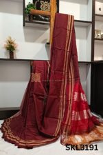 Ilkal Handloom Silk by Cotton Small Checks Bhoomi Border Saree