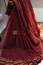 Ilkal Handloom Silk by Cotton Small Checks Bhoomi Border Saree