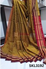 Ilkal Handloom Silk by Cotton Small Checks Bhoomi Border Saree