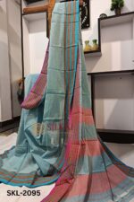 PATTEDA ANCHU PURE COTTON HANDWOVEN SAREE WITH GAADI DADI BORDER