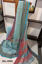 PATTEDA ANCHU PURE COTTON HANDWOVEN SAREE WITH GAADI DADI BORDER