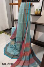 PATTEDA ANCHU PURE COTTON HANDWOVEN SAREE WITH GAADI DADI BORDER