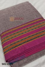 Patteda Anchu Pure Cotton With Gaadi Dhadi Border Saree