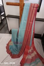 Patteda Anchu Pure Cotton With Gaadi Dhadi Border Saree