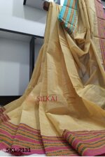 PATTEDA ANCHU PURE COTTON HANDWOVEN SAREE WITH GAADI DADI BORDER