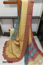 PATTEDA ANCHU PURE COTTON HANDWOVEN SAREE WITH GAADI DADI BORDER