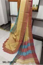 PATTEDA ANCHU PURE COTTON HANDWOVEN SAREE WITH GAADI DADI BORDER