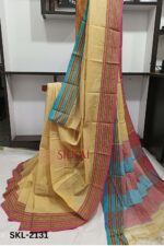 PATTEDA ANCHU PURE COTTON HANDWOVEN SAREE WITH GAADI DADI BORDER
