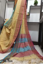 PATTEDA ANCHU PURE COTTON HANDWOVEN SAREE WITH GAADI DADI BORDER